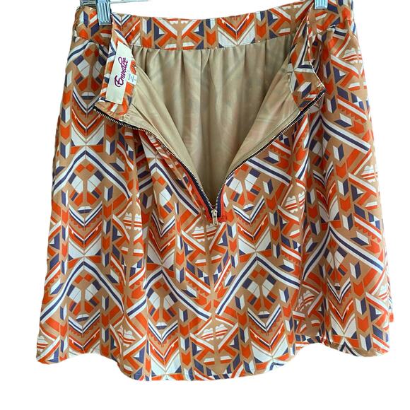 Anthropologie EMMALEE Skirt Aztec Print Size L Exposed Zipper Lined Southwestern - Picture 4 of 9